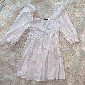 SHEIN White Summer Dress with Puffy Sleeves